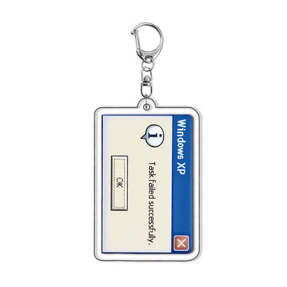 WINDOWS Computer Instructions Key Chain Keychains Ring for Accessories Bag Cartoon Pendant Keyring Jewelry Fans Friends Gifts