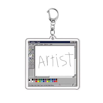 WINDOWS Computer Instructions Key Chain Keychains Ring for Accessories Bag Cartoon Pendant Keyring Jewelry Fans Friends Gifts